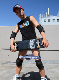 Naked Skater - Tim Loux strips down on my rooftop‏